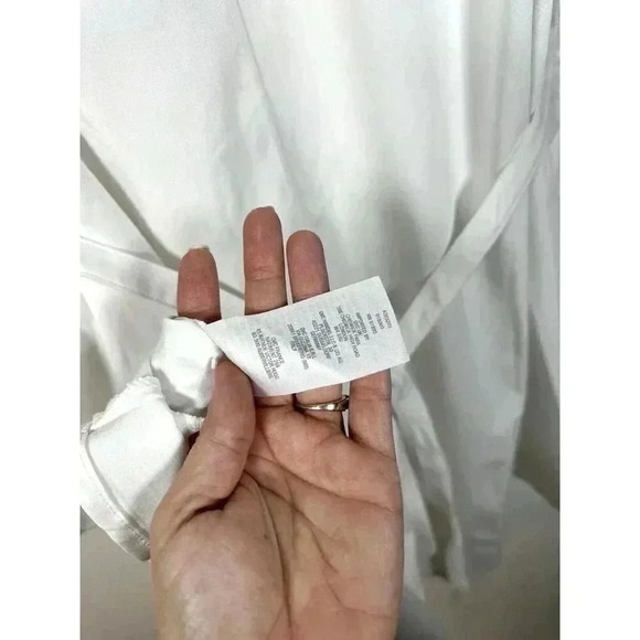 Du Jour Long Sleeve Hi-Low Hem Woven Blouse w/Slit Cuffs QVC Womens S Small NWOT - Picture 10 of 12